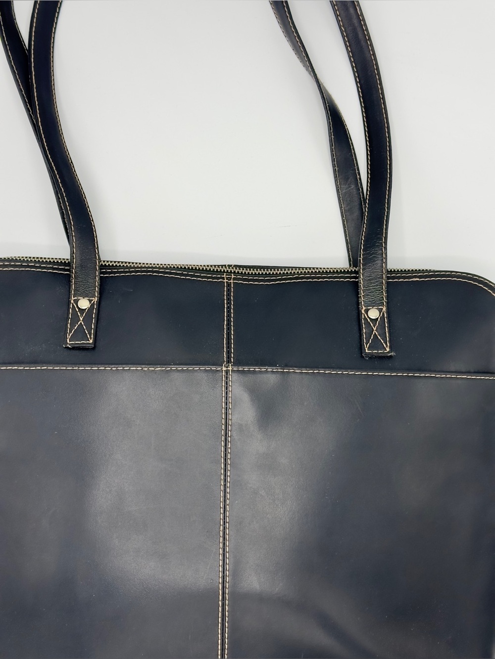 Wilsons Leather Pelle Studio Black Leather Laptop Tote Bag - Picture 7 of 16